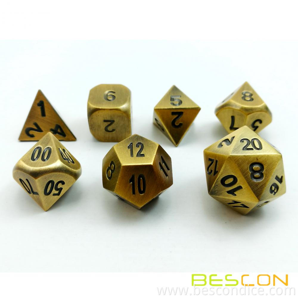 Brass Metal Dice For Dungeon And Dragons Game 2 Brass Metal Dice For Dungeon And Dragons Game 2